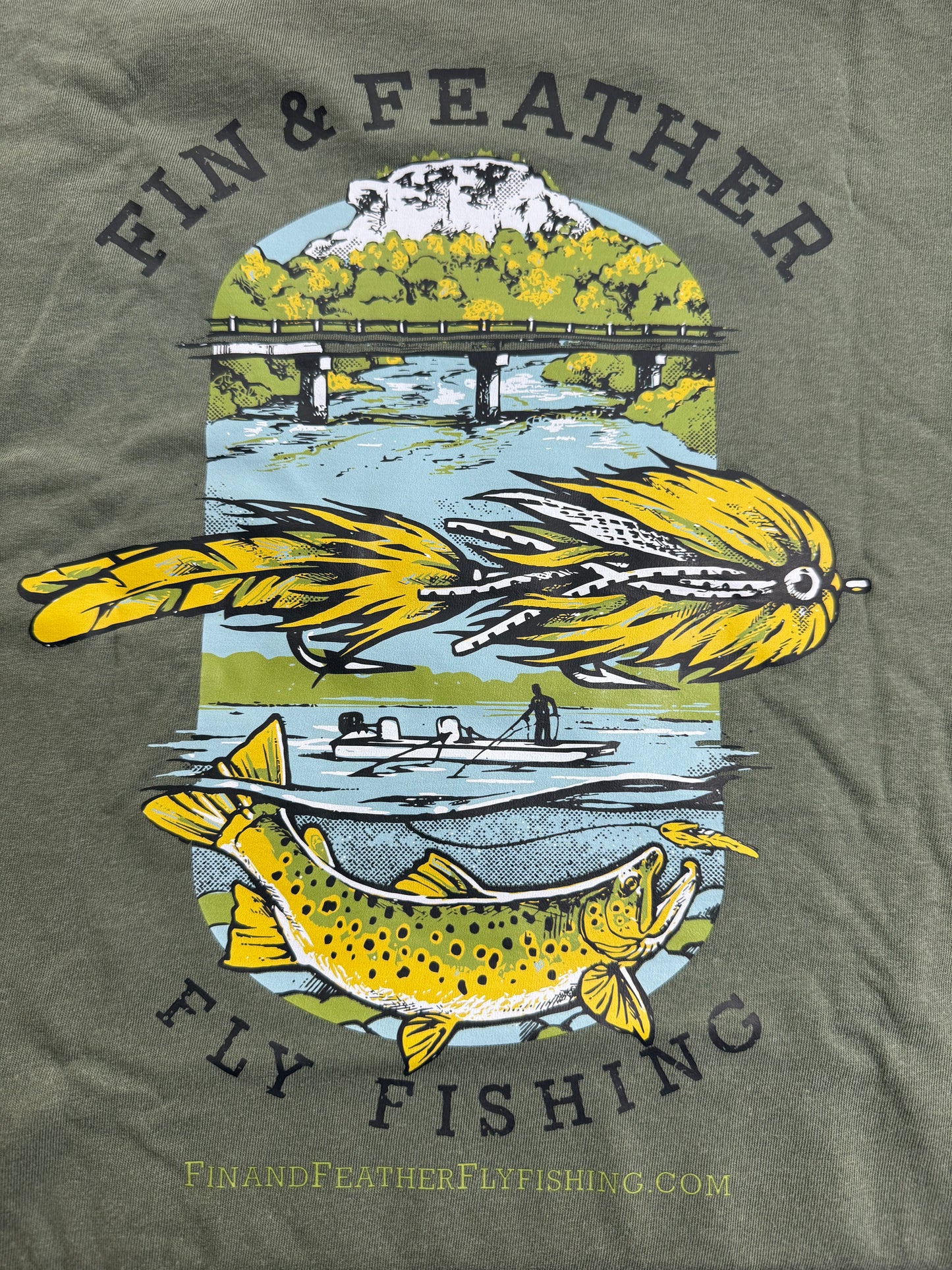 Fin & Feather Logo Tee - Olive