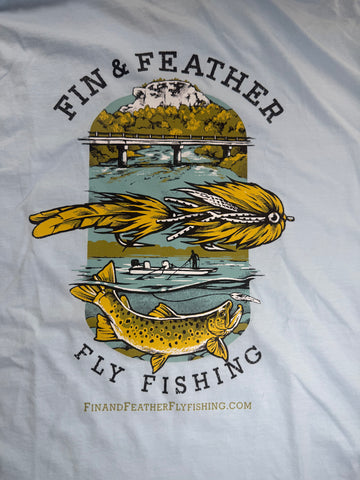 Fin & Feather Logo Tee - Light Blue