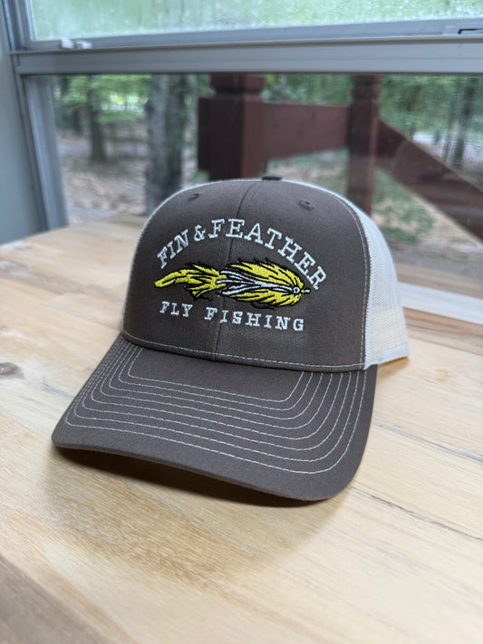 Fin & Feather Trucker Hat - Brown/Khaki